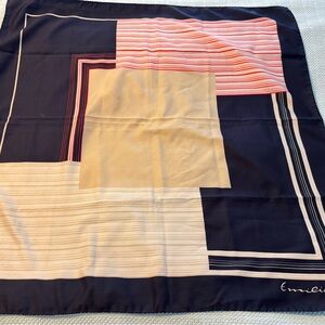 Navy and Cream Geometric Scarf